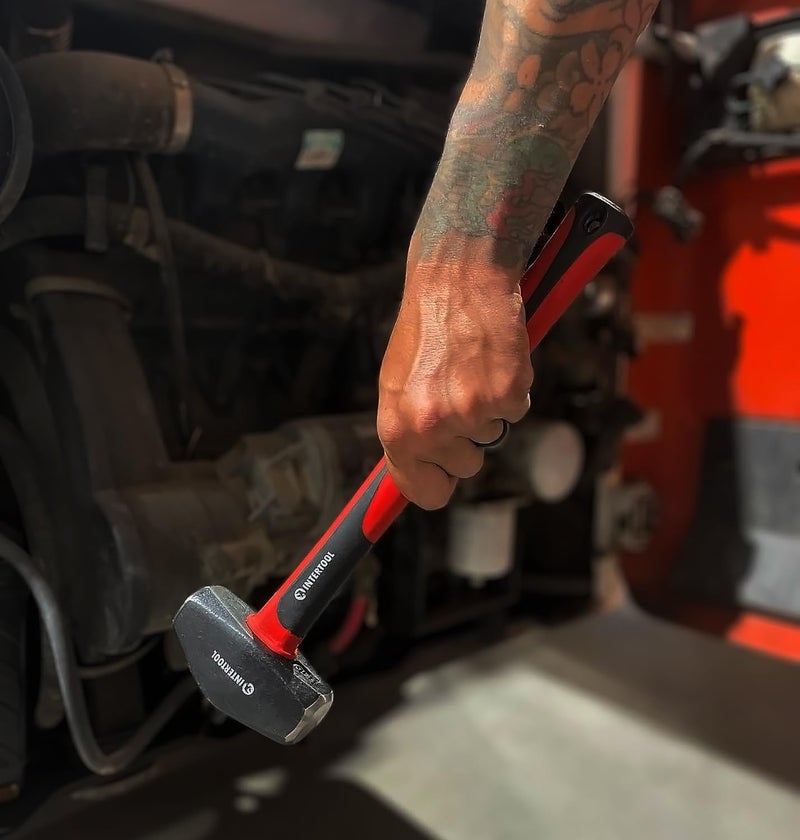 INTERTOOL 4 lbs Small Sledge Hammer | Drilling/Crack Mini Sledgehammer with Heavy-Duty Steel & Shock Absorbing Non-Slip Fiberglass Handle | HT08-0247 - Image 4
